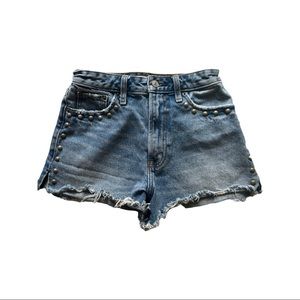Abercrombie and Fitch Studded Denim Shorts Size 0/25